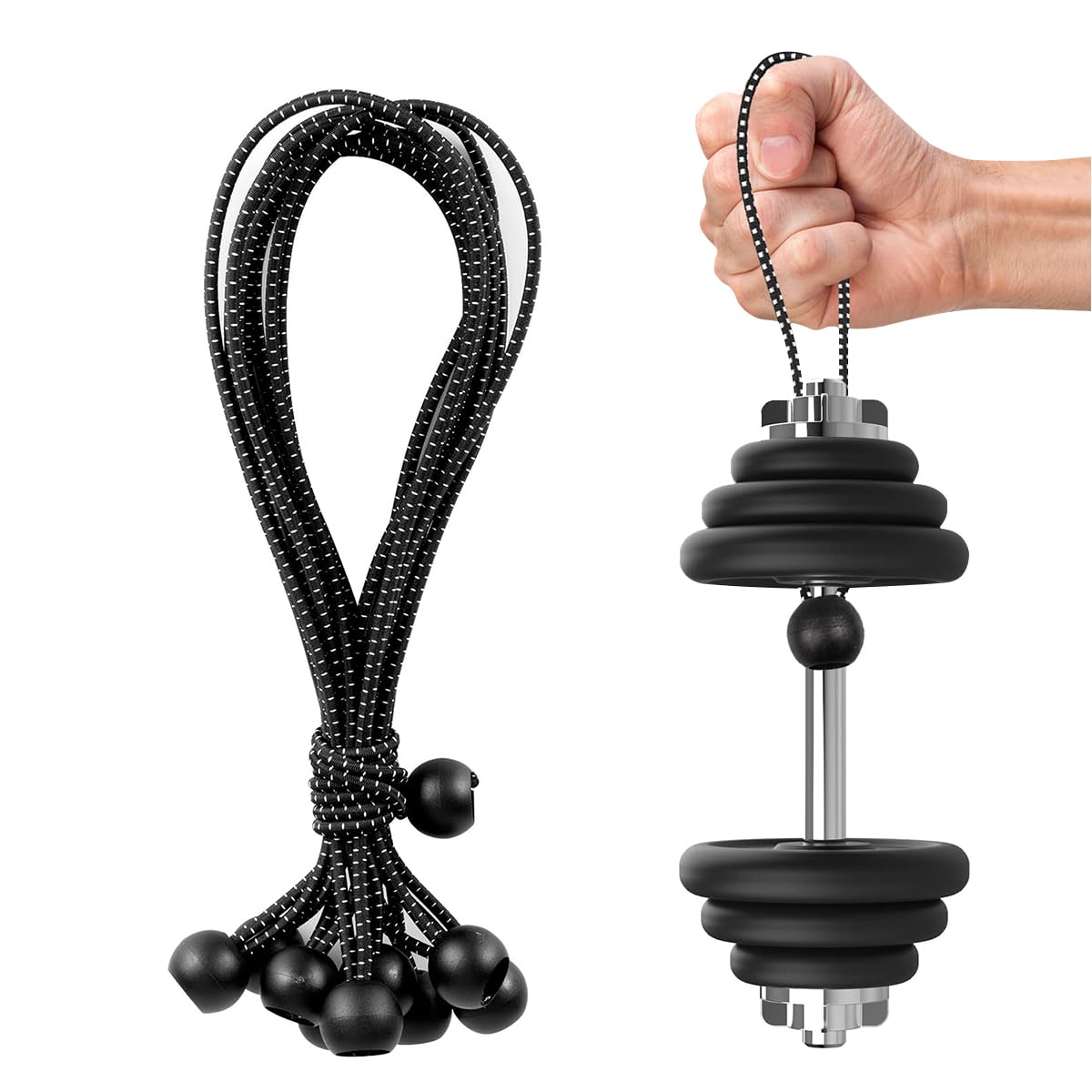 HASTHIP 8Pcs Ball Bungee Cord - 6-Inch Multipurpose High-Stretch Bungee Cord for Canopy, Tarp, Straps, Tent, Poles & Wires Outdoor & Indoor Activities HASTHIP 8Pcs Ball Bungee Cord - 6-Inch Multipurpose High-Stretch Bungee Cord for Canopy, Tarp, Straps, Tent, Poles & Wires Outdoor & Indoor Activities